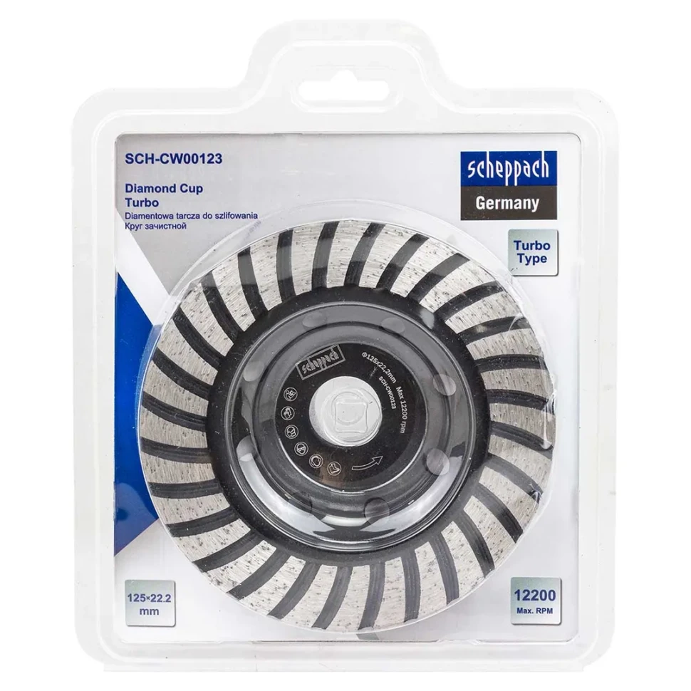 Круг зачистной 125*22,2мм  Scheppach Sch-CW00123