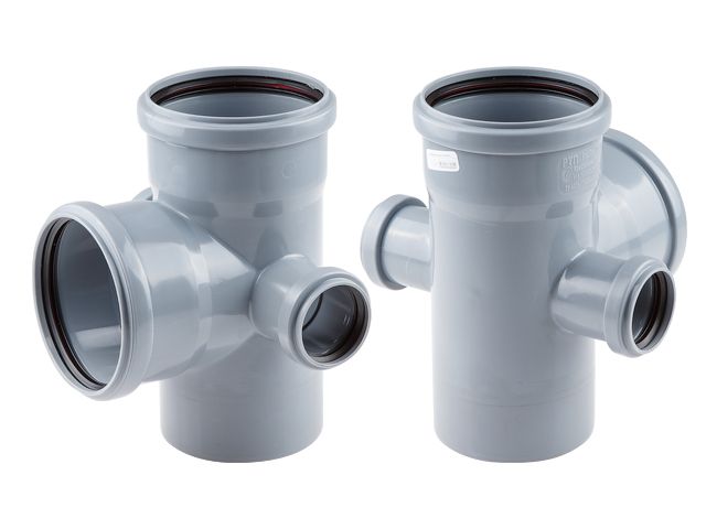 Крестовина двухплоскостная для внутренней канализации 110/110х87,5/50/50 РосТурПласт 19027