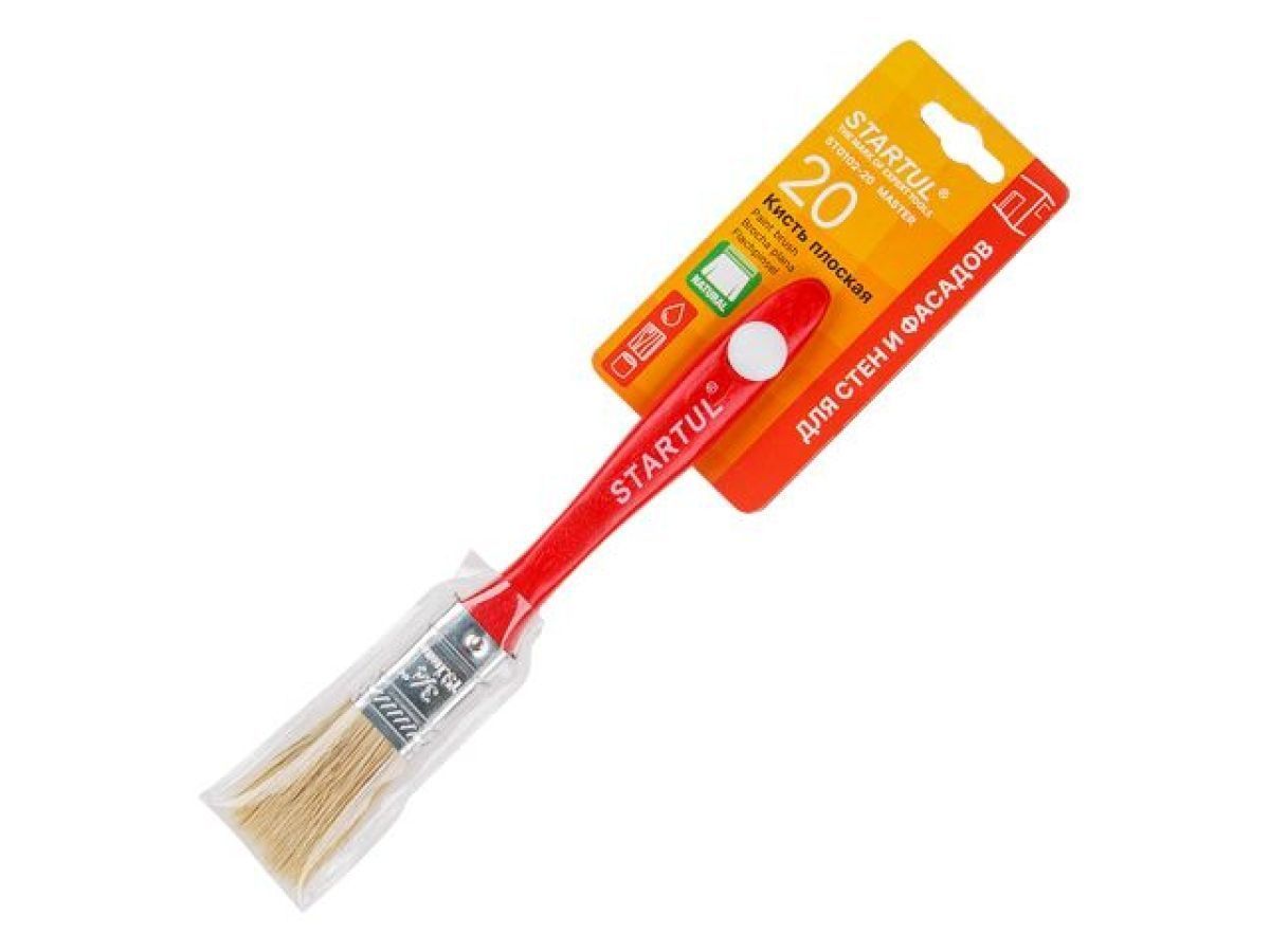 Кисть плоская 3/4"-20mm MASTER (покраска стен и фасадов. флейцевая малярная. все типы ЛКМ) STARTUL ST0102-20
