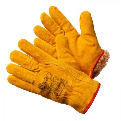 Перчатки из спилка оранжевого цвета, утеплитель мех-мутон (р.11 (XXL))  Driver Lux Zima   ...GWARD XY040