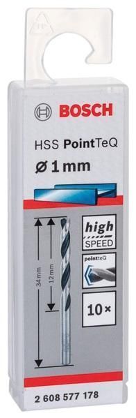 Сверло по металлу HSS PointTeQ 1мм (10 шт) BOSCH 2.608.577.178