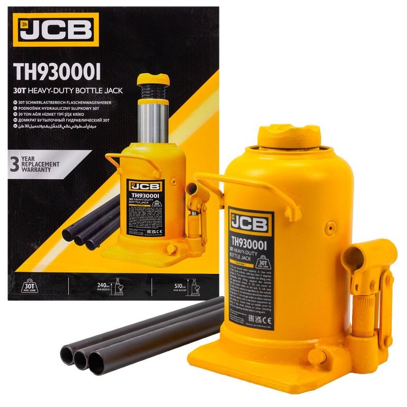 Домкрат бутылочный 30т (h min 240мм, h max 510мм)  JCB JCB-TH930001