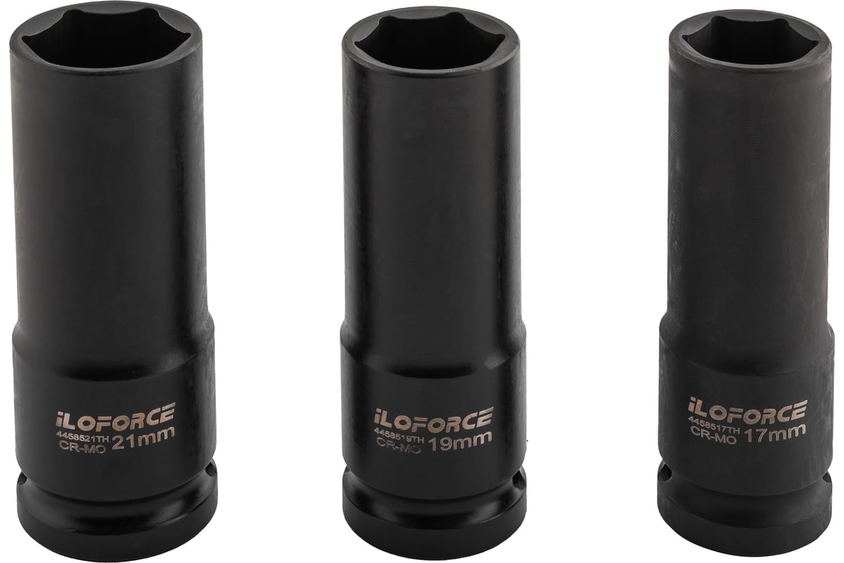 Головки ударные, набор 3пр., 1/2" (17, 19, 21мм, 6гр.) ILOforce IF-4032TH