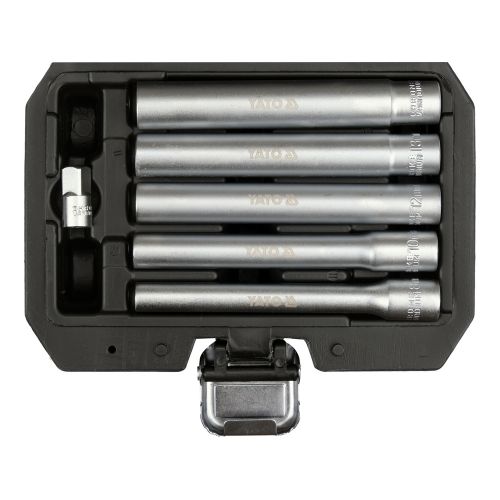 Головки торцевые 3/8" 8, 10, 12, 13, 14мм L=120мм (набор 6пр.) CrV YATO YT-38361