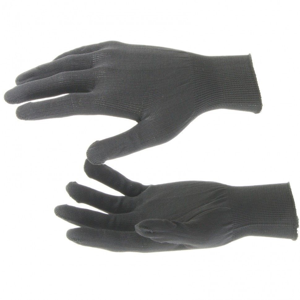 Перчатки из синтетической нити, 13 класс, чёрные, XL  67843