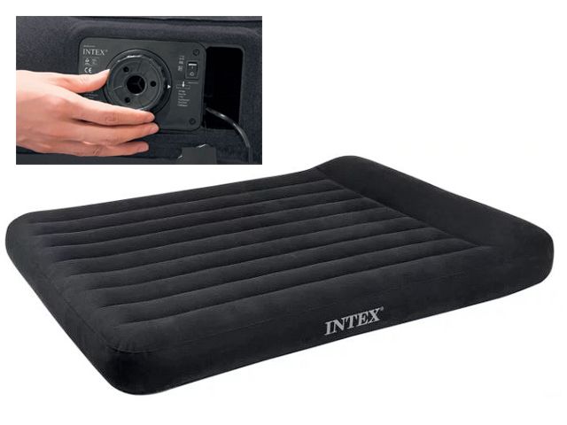 Надувной матрас с подголовником Queen Classic, 152х203х23 см, встр. эл. насос INTEX 66781