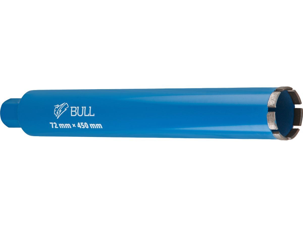 Коронка алмазная d 72мм железобетон, L450мм, 1 1/4", мокрое сверление BULL 2329243