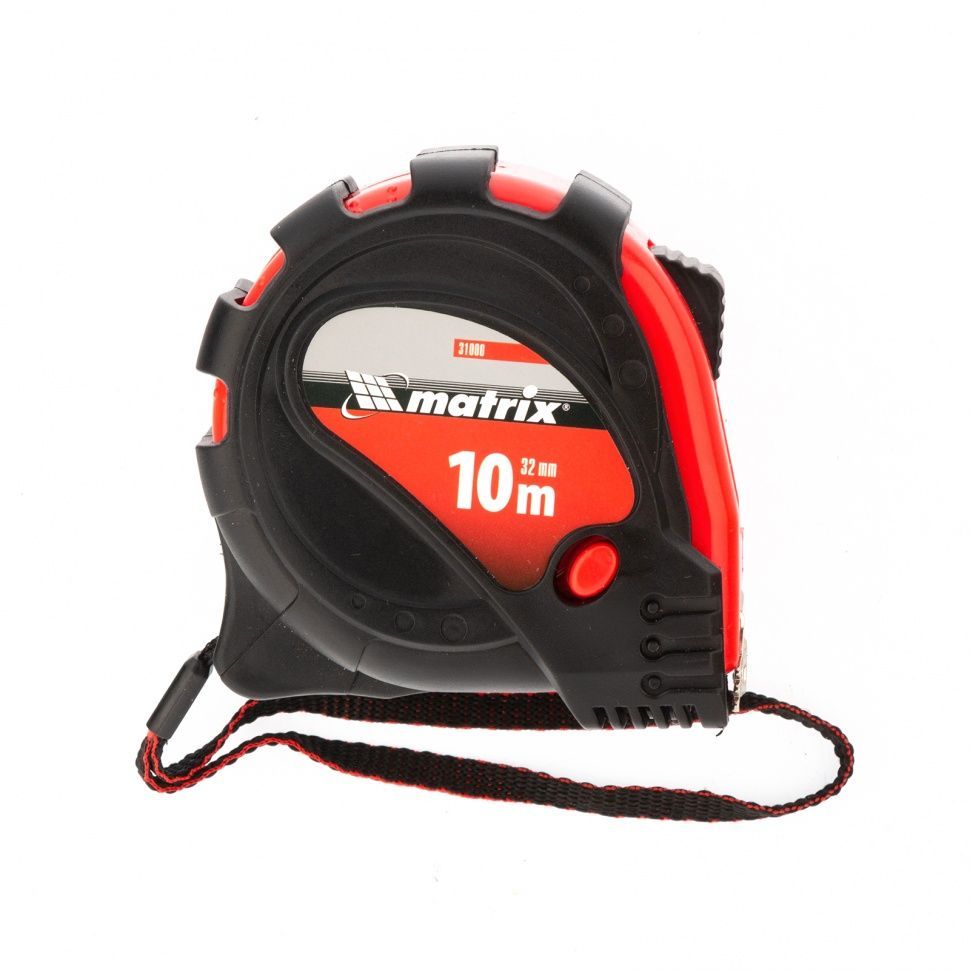 Рулетка Status magnet 3 fixations, 10 м х 32 мм, обрезиненный корпус, зацеп с магнитом Matrix 31000