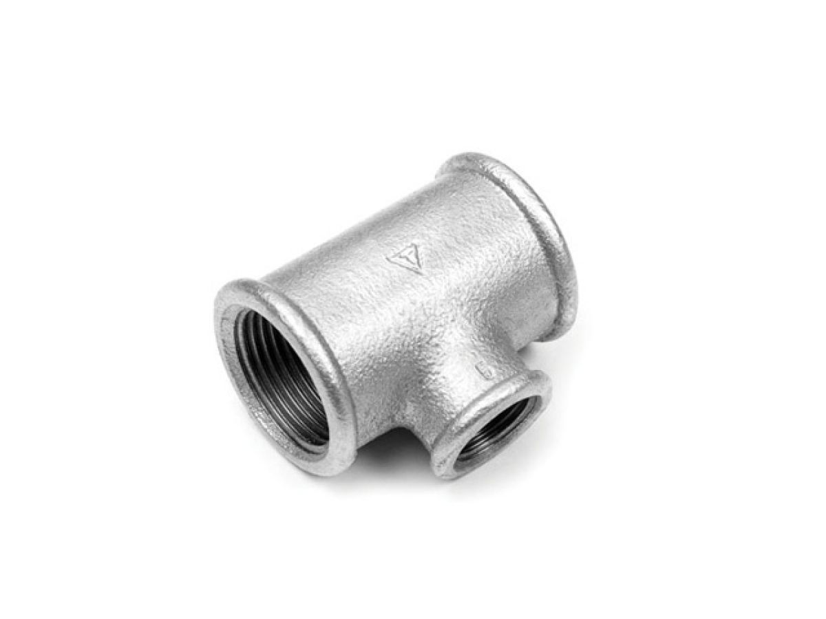 Тройник редукционный 2"х1 1/2"х2" оцинкованный Livarna TITAN KA10115233