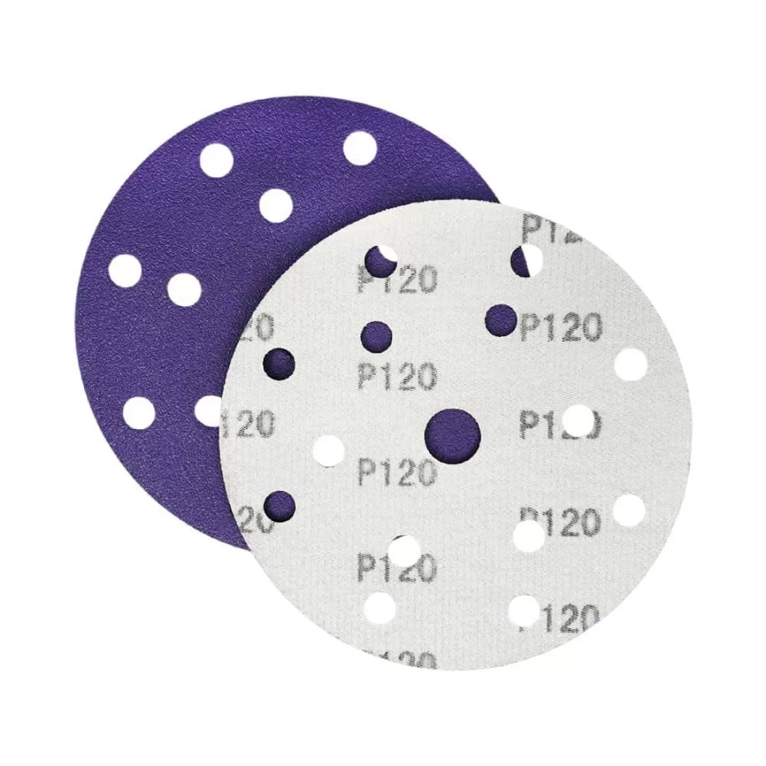 Наждачная бумага фиолетовая D150 мм P120 Velcro (тип зерна – керамика) 15 отверстий    ...Гамматест SL737PP120