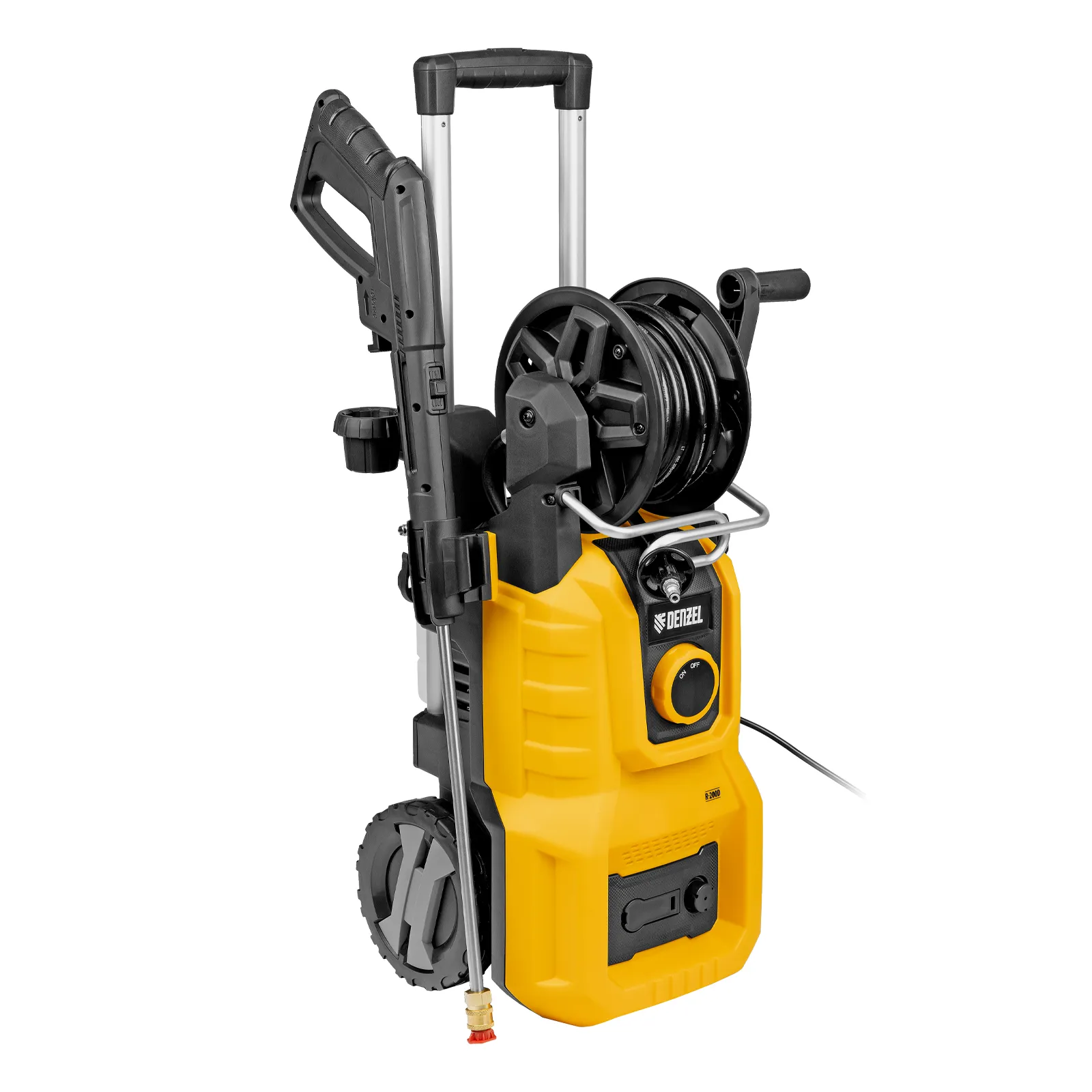Моечная машина высокого давления R-200D, 2400 Вт, 200 бар, 420 л/ч, с барабаном DENZEL 58264