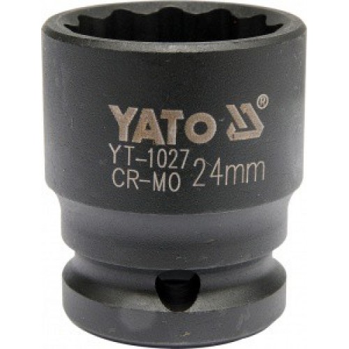 Головка торцевая ударная 1/2" 12гр. 24mm L39mm CrMo YATO YT-1027