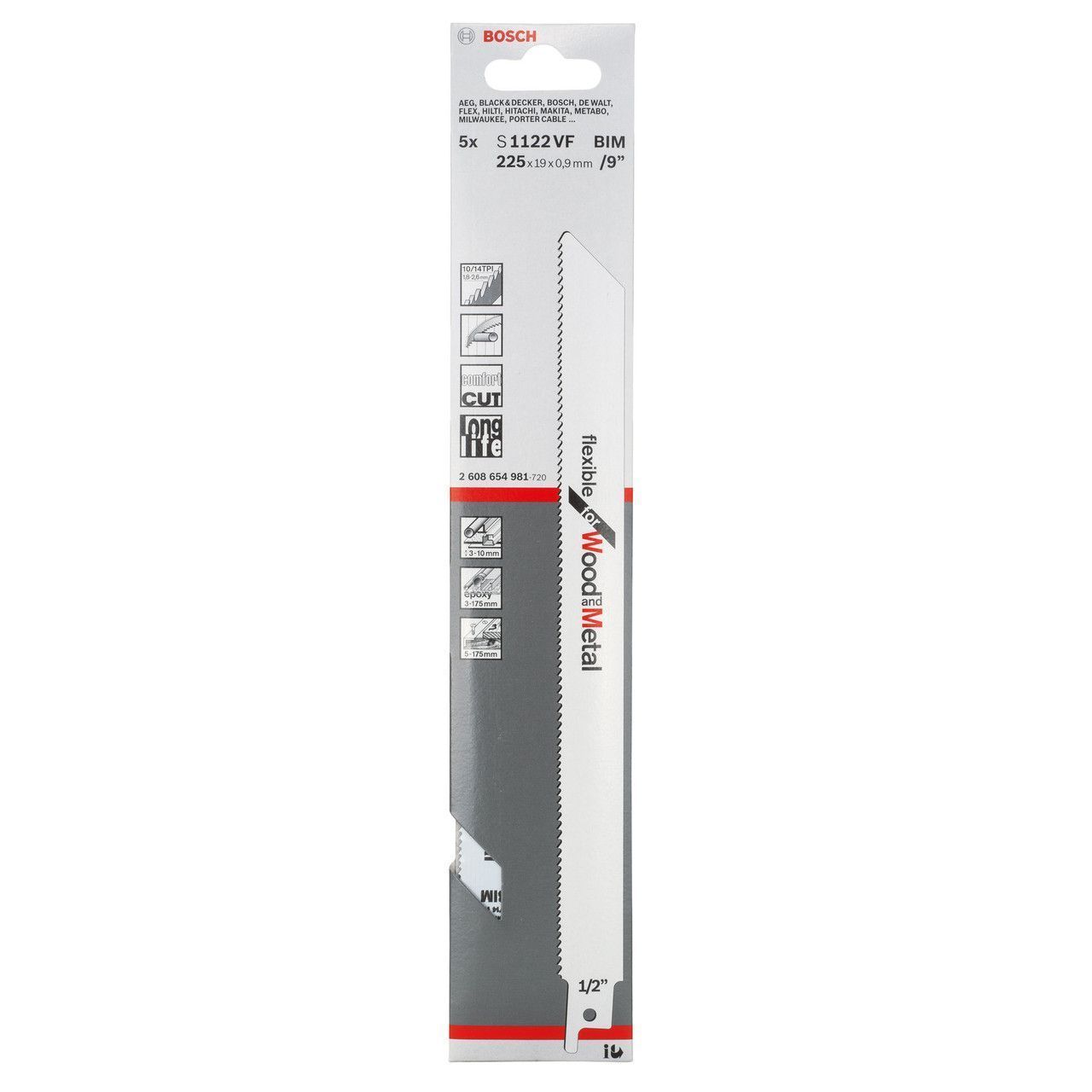 Пильное полотно для ножовки S 1122 VF (-5-)  BOSCH 2.608.654.981