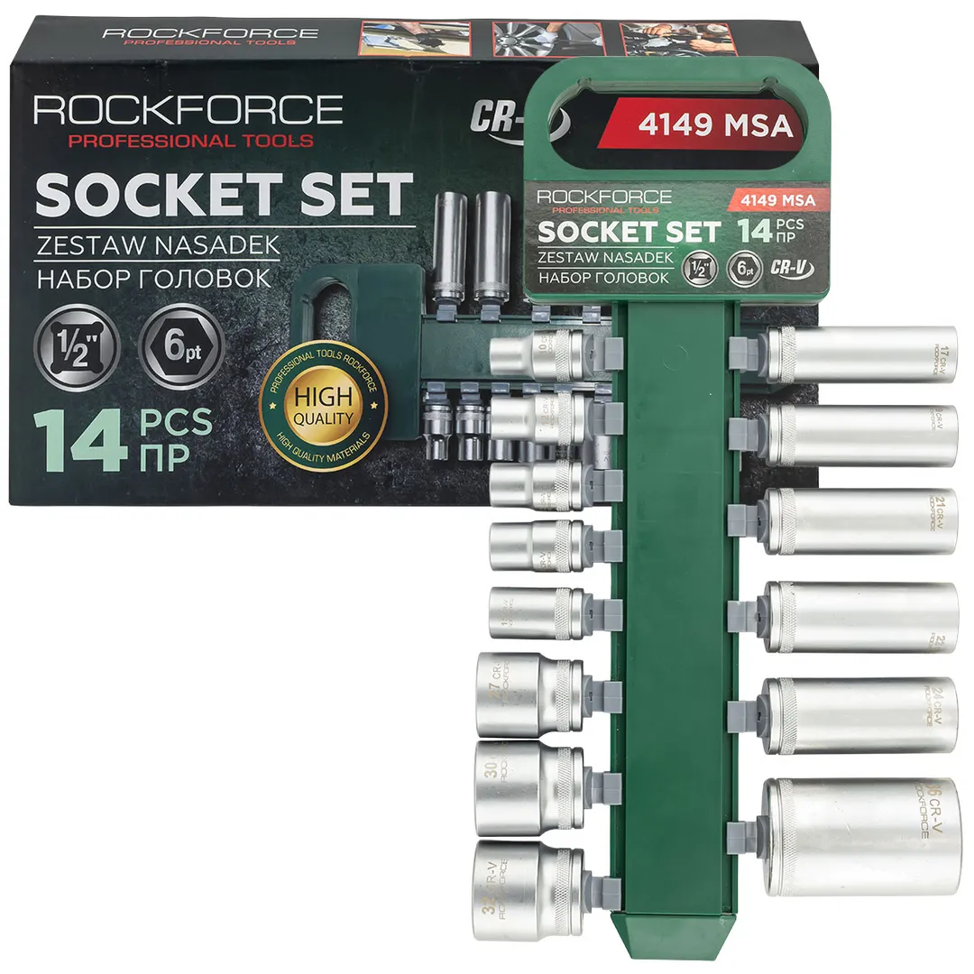 Головки, набор 14пр., 1/2" (6гр.) RockFORCE Rock FORCE RF-4149 MSA