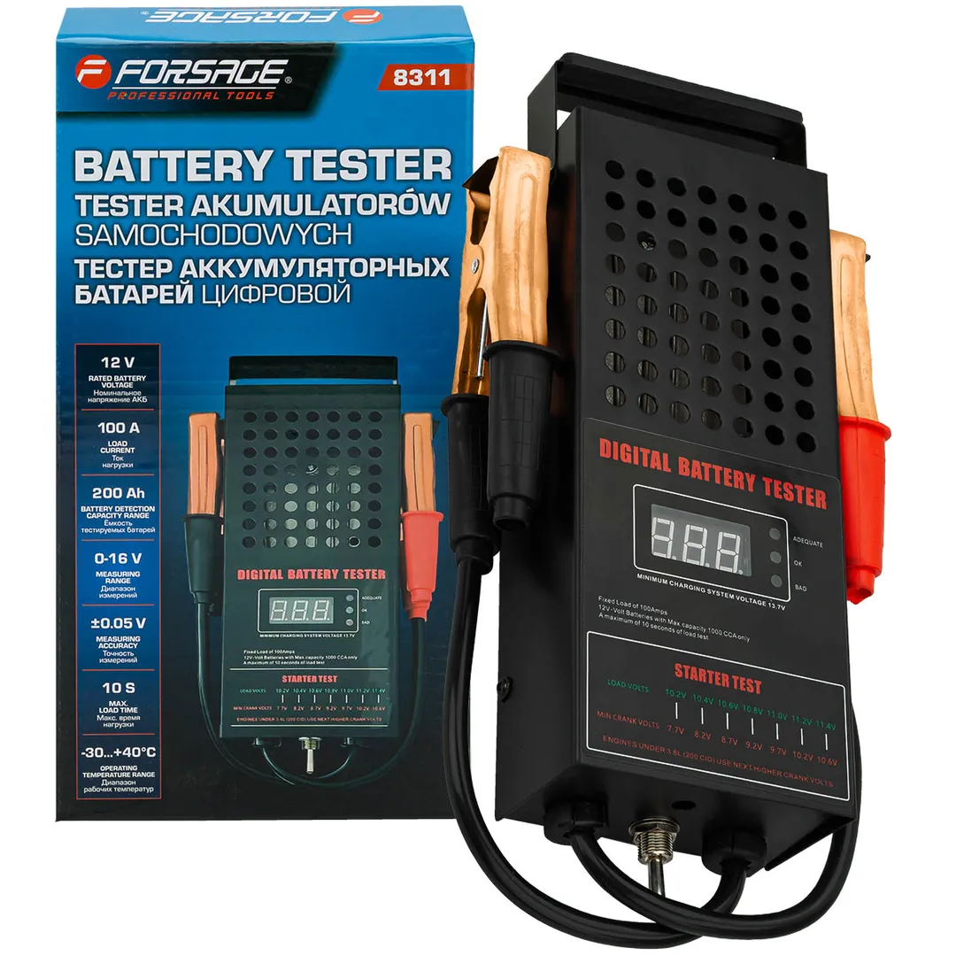 Тестер аккумуляторных батарей цифровой (12V, 150-1400А) Forsage F-8311