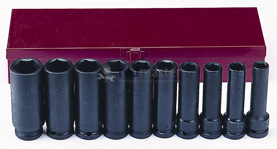 Набор головок ударных 1/2", 6гр, 10 пр., (11-24мм) Force 4107