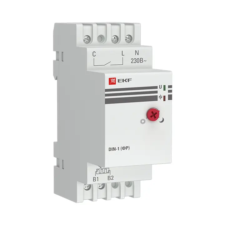 Фотореле на DIN-рейку с выносным датчиком  (ФР) 2-100Лк 25А 3000Вт PROxima EKF fr-din-1-25