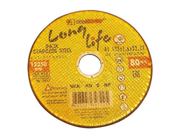 Круг отрезной 180x2.0x22.2 mm для нержавеющей стали (LL) LUGAABRASIV 4603350000000