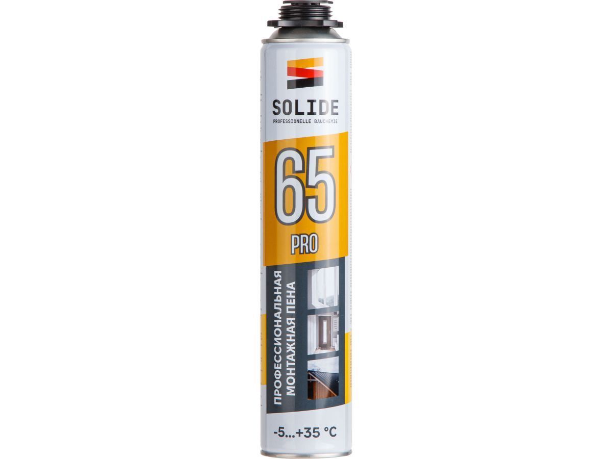 Пена монтажная профессиональная всесезонная Foam Pro 65 (750мл) SOLIDE SL-76517-1