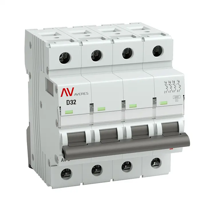AV-6 4P 32A (D) 6kA AVERES EKF mcb6-4-32D-av