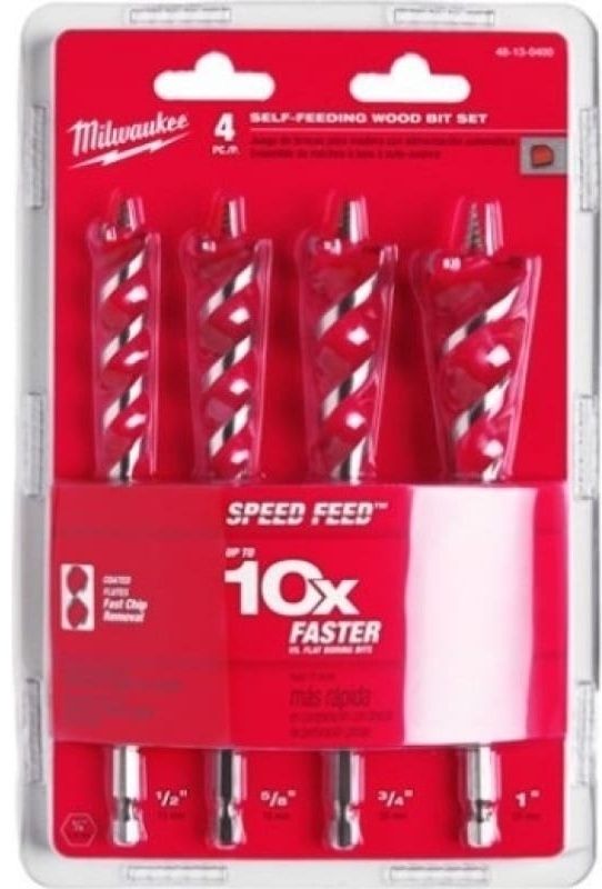 Набор__Сверла по дереву 13-25 мм Speed Feed (4 шт / блистер), MILWAUKEE 4932479477