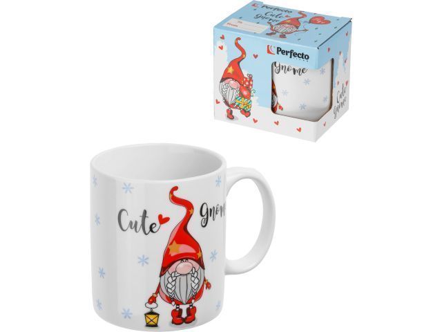 Кружка керамическая, в кор., 350 мл., CUTE GNOME-4 PERFECTO LINEA 30-202524