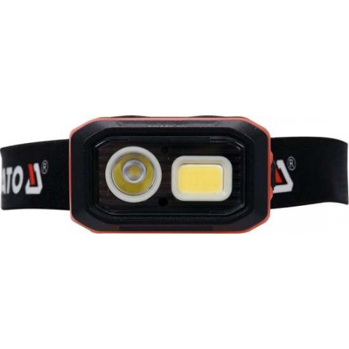 Фонарик налобный (500lm, 3хААА/3.7V, 1000mAh, usb, IP54, 4 режима работы, датчик движения) YATO YT-08593