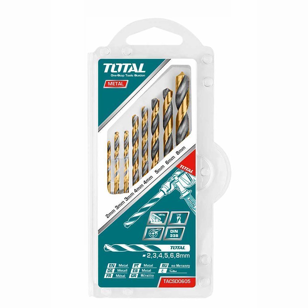Набор сверл по металлу 2-8мм TOTAL TACSD0801 (8 шт)