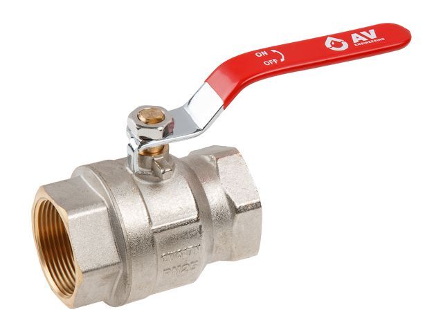 Кран шаровый 1 1/2" внутренняя-внутренняя резьба ручка PN25 AV Engineering AVE090112