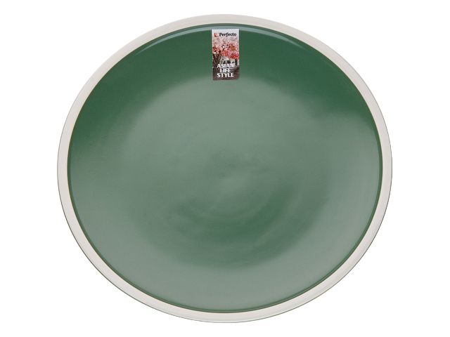 Тарелка обеденная керамическая, 26.5 см, серия ASIAN, зеленая  ...PERFECTO LINEA 17-112654