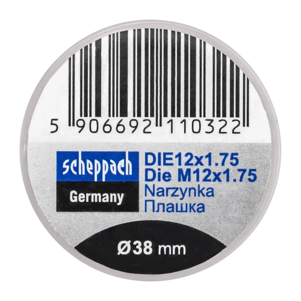 Плашка M12x1,75/Ф38  Scheppach Sch-DIE12x1.75