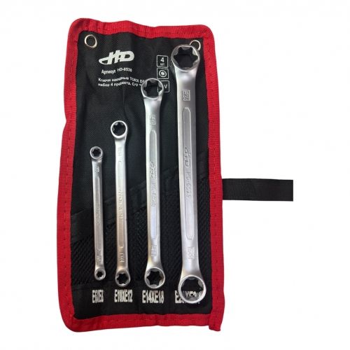 Ключи накидные TORX E6-24, набор 4 предмета, CrV H-D HD-0530