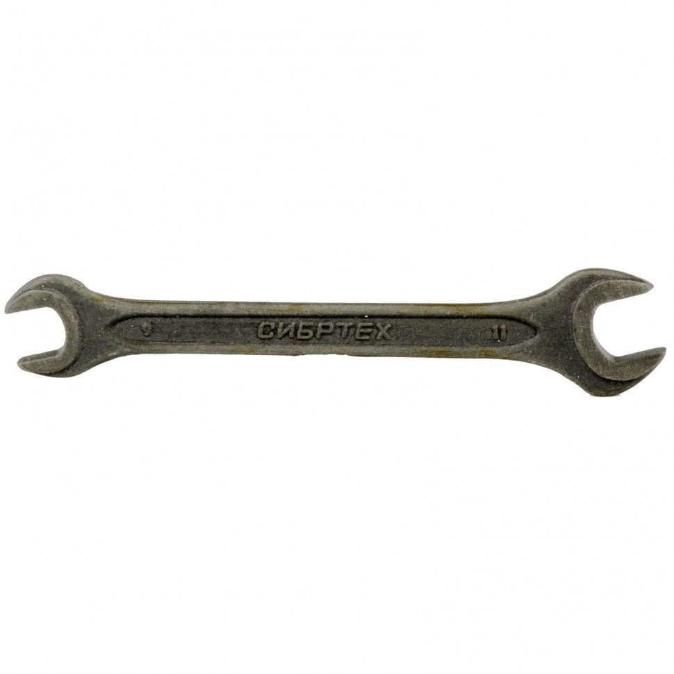 Ключ рожковый, 9 х 11 mm, CrV, фосфатированный, ГОСТ 2839  Сибртех 14322