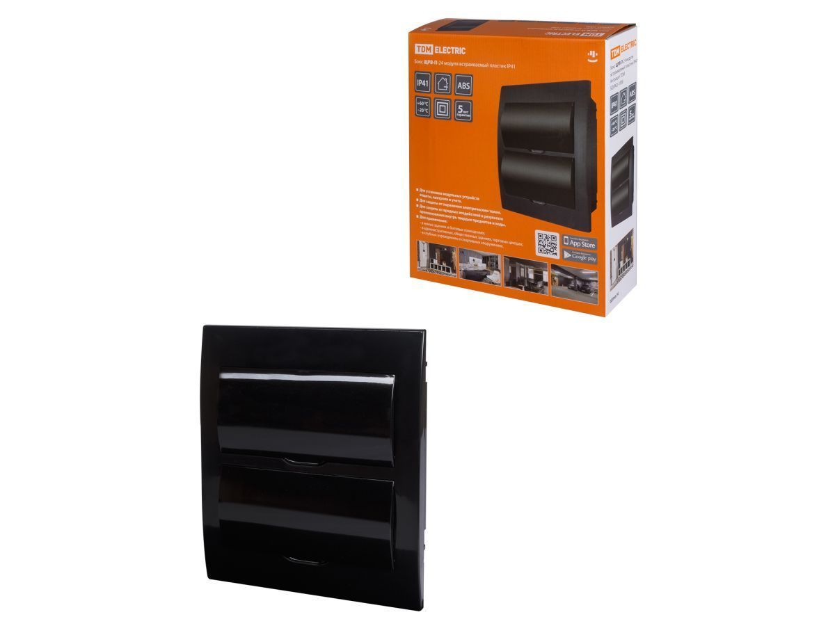 Бокс ЩРВ-П-24 модуля встраиваемый пластик IP41, Антрацит TDM SQ0902-1006