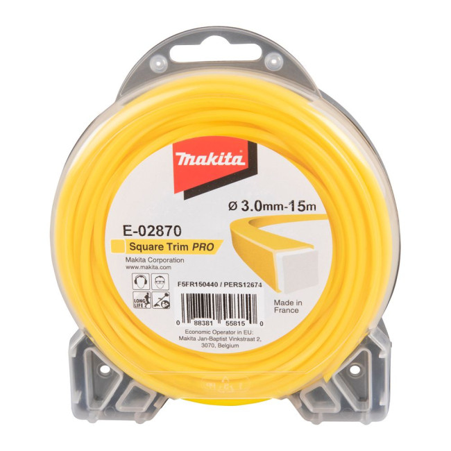 Леска триммерная 3мм х 15м (квадратная/усиленная)  MAKITA E-02870