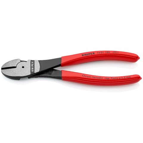 Бокорезы особой мощности, L-180 мм, чёрные, обливные рукоятки   ...KNIPEX 7401180