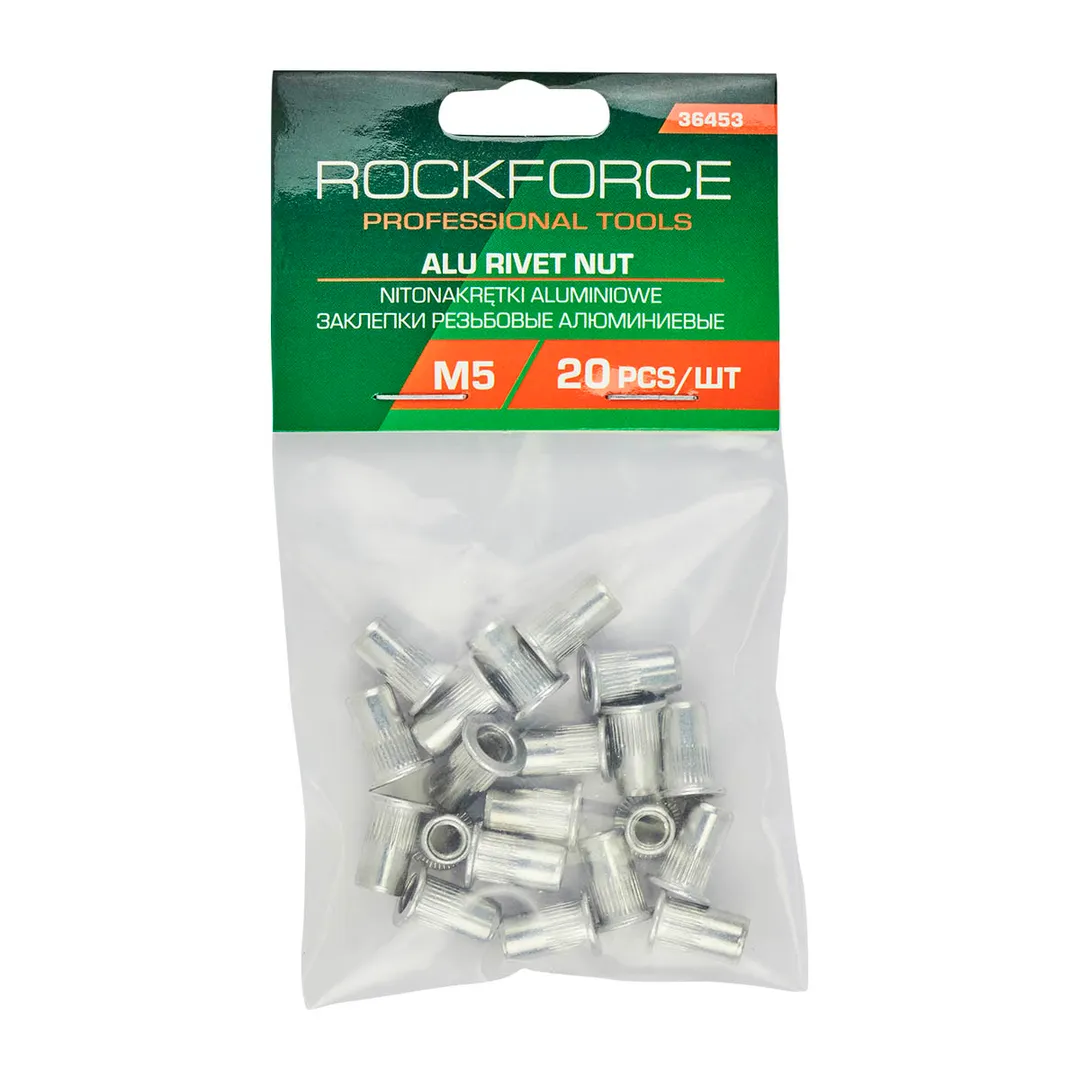 Заклепки резьбовые алюминиевые М5 (20шт./к-т) RockFORCE RF-36453