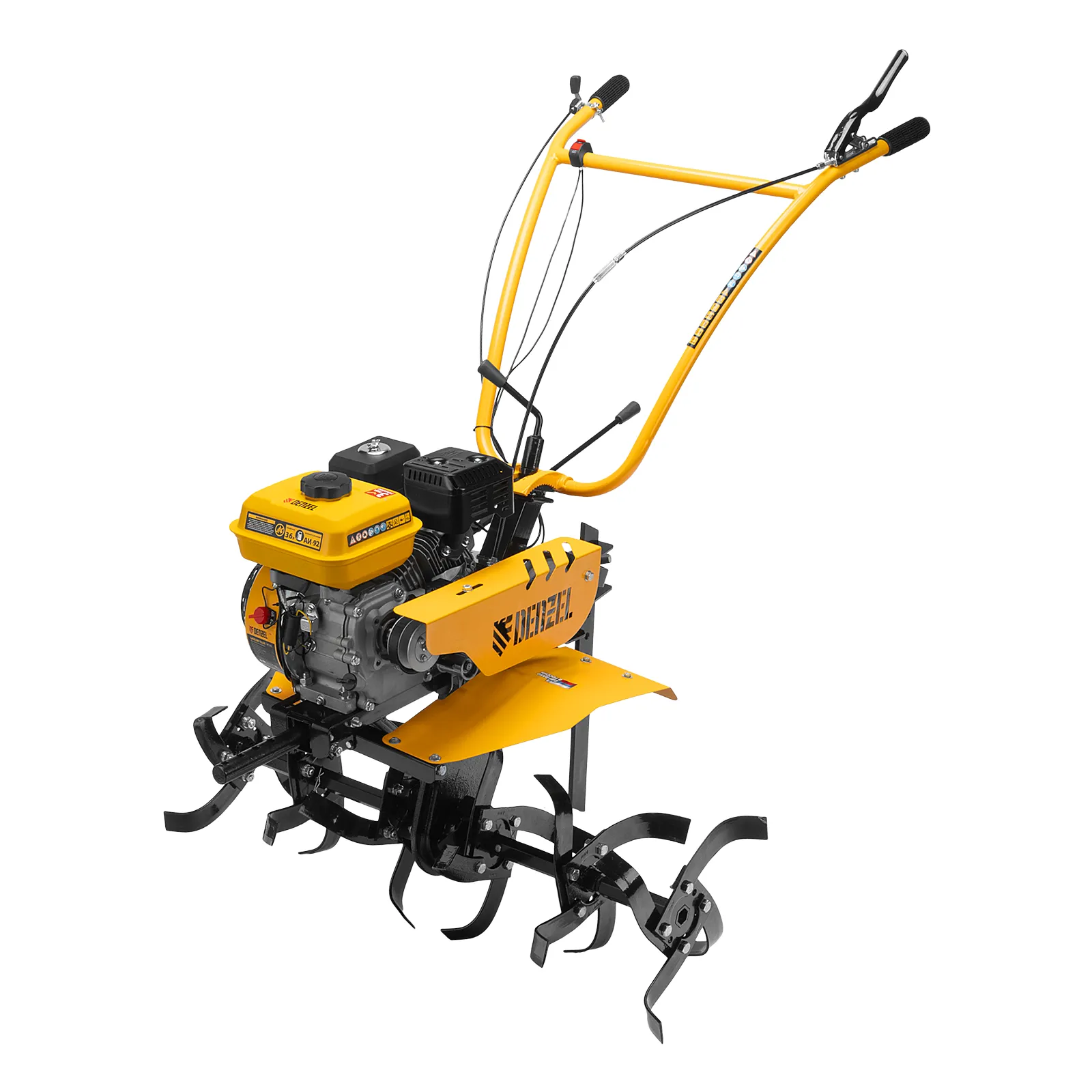 Мотоблок DPT-370S, 7 л.с., ремен.сцеп, фрез 3х4, ШОМ, передачи 3В/1Н DENZEL 56443