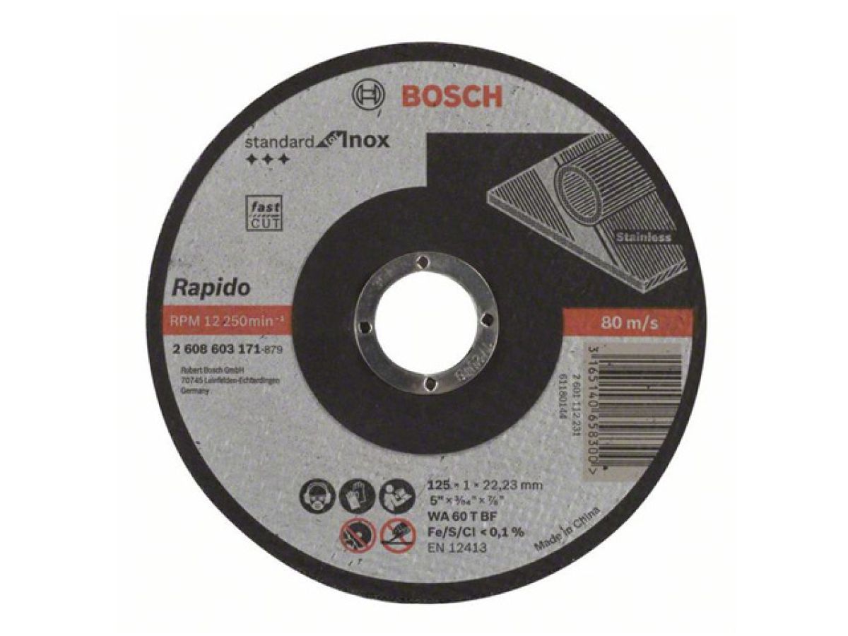Круг отрезной 125x1.0x22.2 mm для нержавеющей стали Standart BOSCH 2608603171