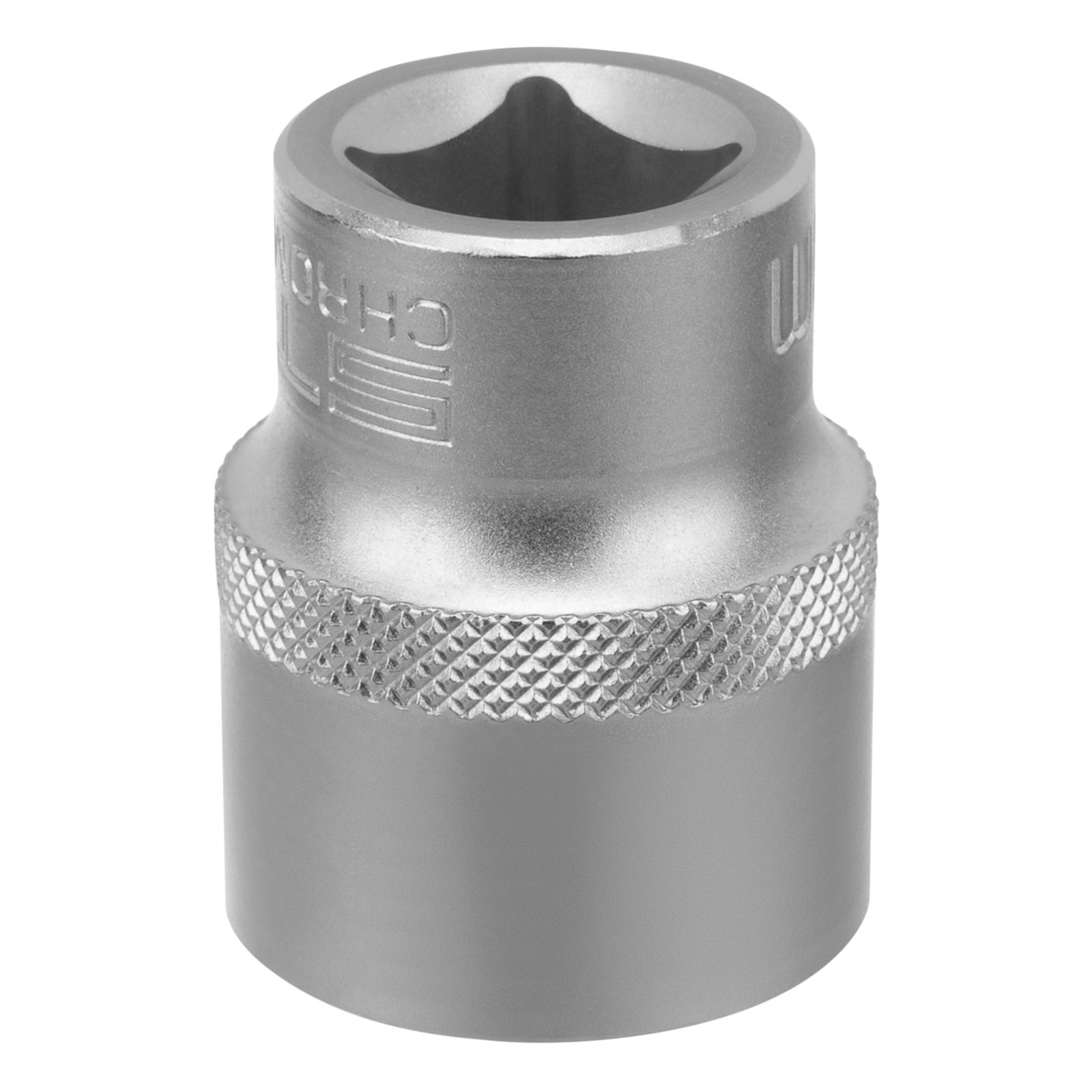 Головка торцевая, 22 mm, 12-гранная, CrV, под квадрат 1/2", хромированная Stels 13668