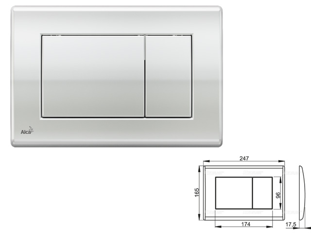 Кнопка управления для систем инсталляций (хром - глянцевая)  ...Alcaplast M271-BL-01