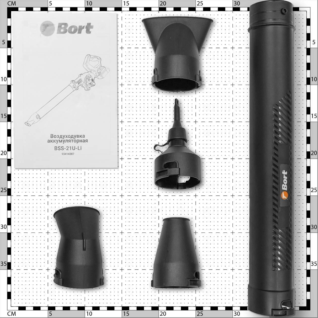 Воздуходувка-пылесос аккумуляторная ,18В, БЕЗ АКБ ,21000 об.мин,Bort BSS-21U-Li