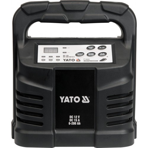 Зарядное устройство электронное (12V; 15A; 6-200Ah)  YATO YT-8303