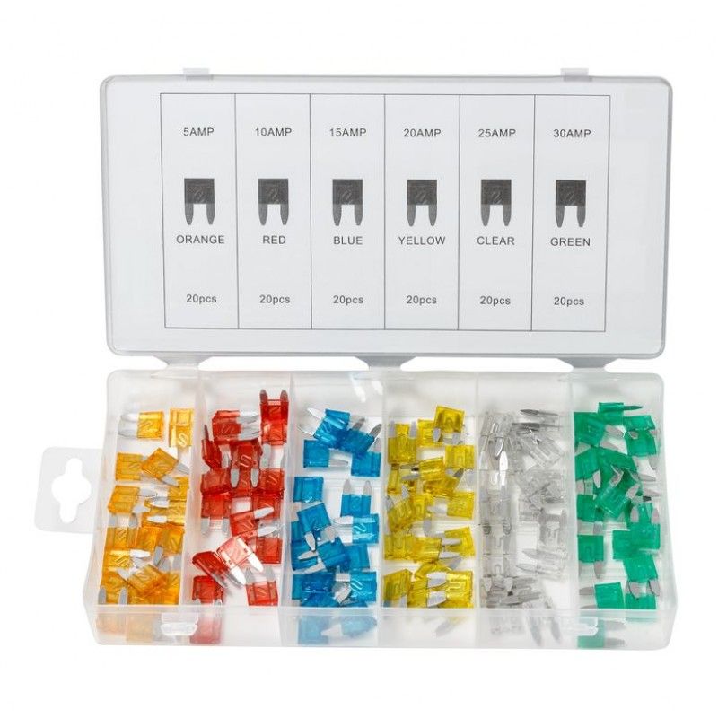 Предохранители флажковые, 120пр.  (5А, 10А, 15А, 20А, 25А, 30А) Forsage F-791