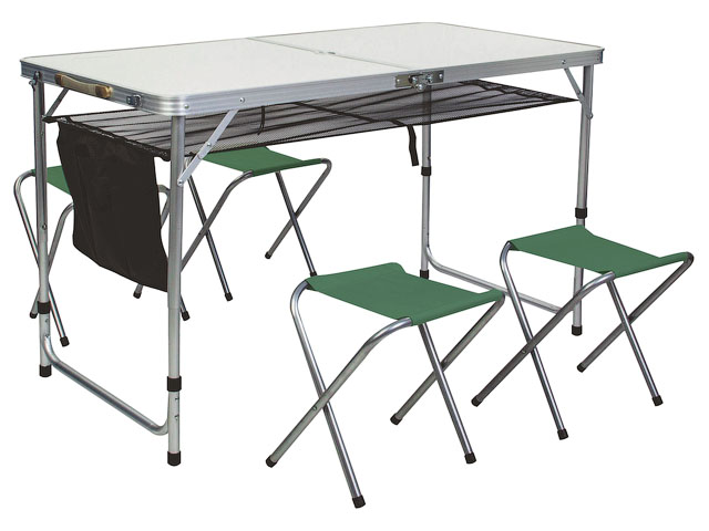 Набор складной стол влагостойкий с карманом для мелочей и 4 стула  ...ARIZONE 42-120653