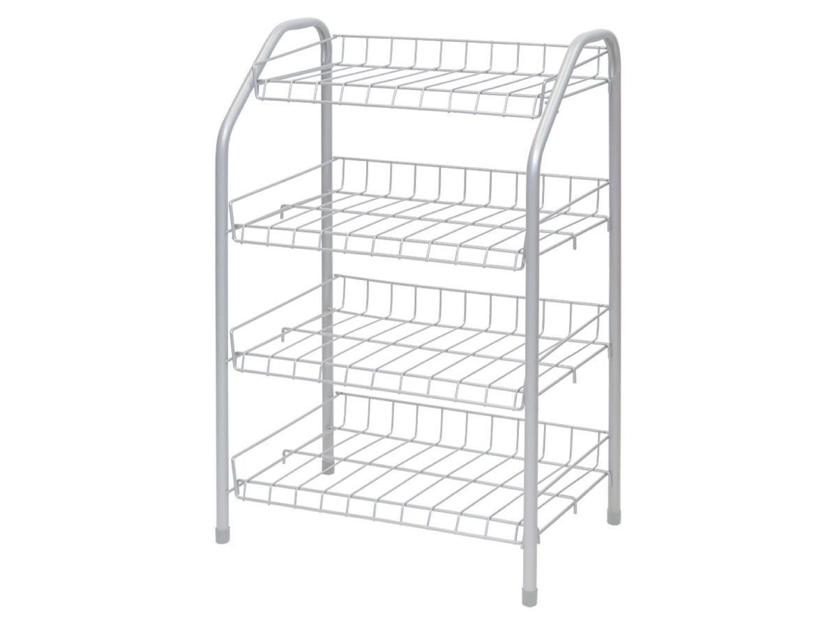 Этажерка для обуви 4-х секционная, 460х280х700 мм, матовый серый NIKA ЭТ2/МС