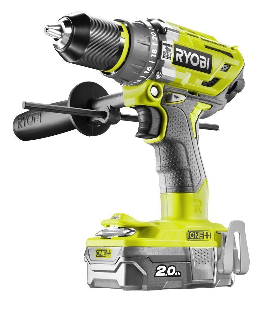 ONE + / Ударная дрель-шуруповерт, 18В, 2АКБ 2,0 А/Ч, 1800 ОБ.МИН, RYOBI R18PD7-220B...Ryobi 5133004295