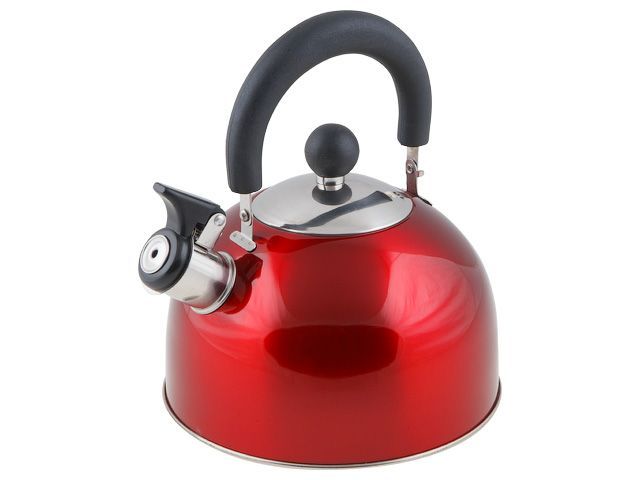 Чайник со свистком. нержавеющая сталь. 2.5 л. серия Holiday. красный металлик (диаметр 19 см. высота...PERFECTO LINEA 52-121515