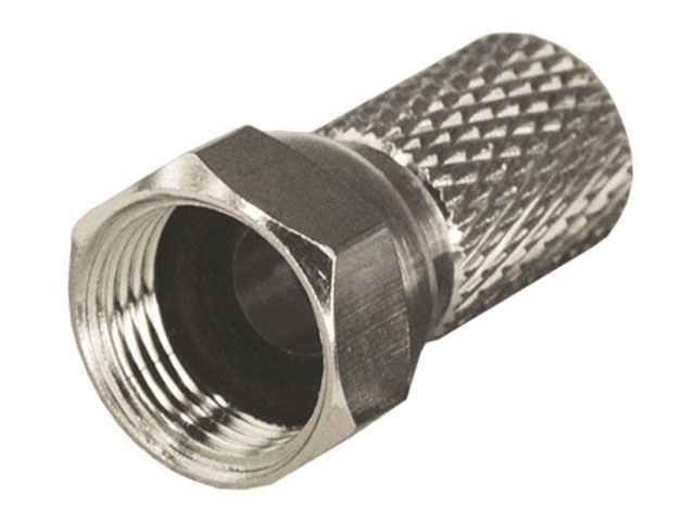 F-разъем для SAT, (с резиновым уплотнителем), цинк, L=20 mm (упак. 10 шт.)  REXANT 05-4005-4