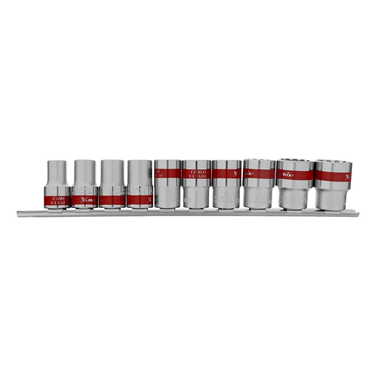 Набор универсальных торцевых головок 1/2", Spline, CrV, 10шт., 10-22мм, Matrix 13597